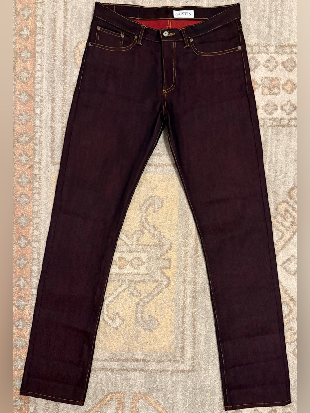 GUSTIN #321 The Red Fire - Selvedge Denim Jeans - 35 x 36 - Picture 4 of 14